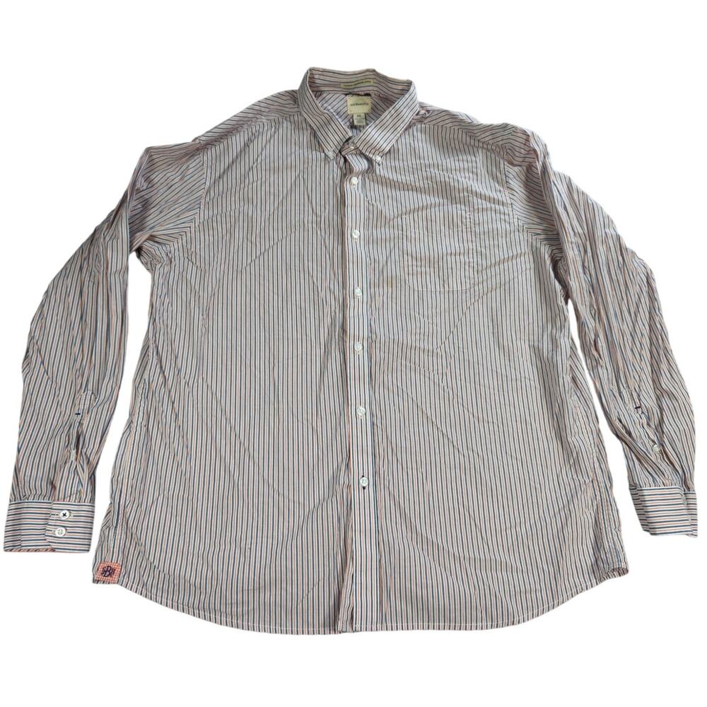 G.H.Bass & Co Premium Monogram Series Mens XXL Striped Slim Fit Button Shirt